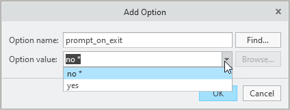 Config.pro Option and Available Values
