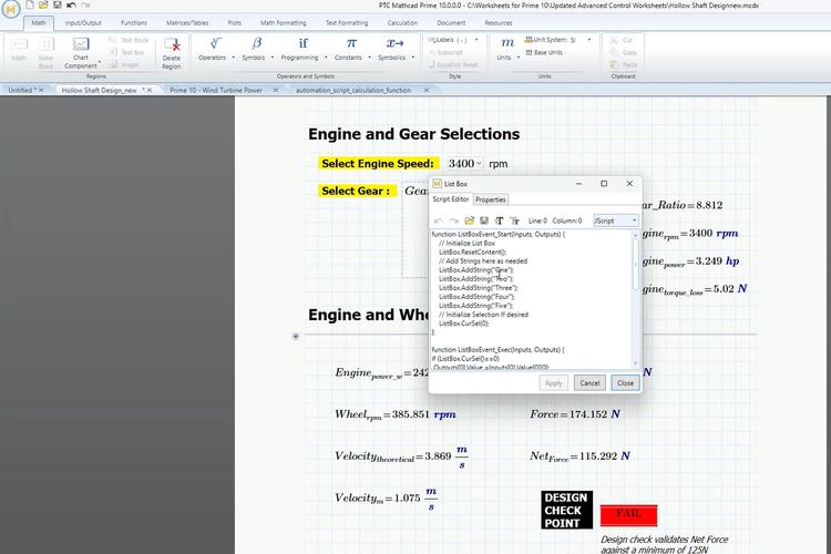 Hướng dẫn sử dụng Advanced Controls trong PTC Mathcad Prime
